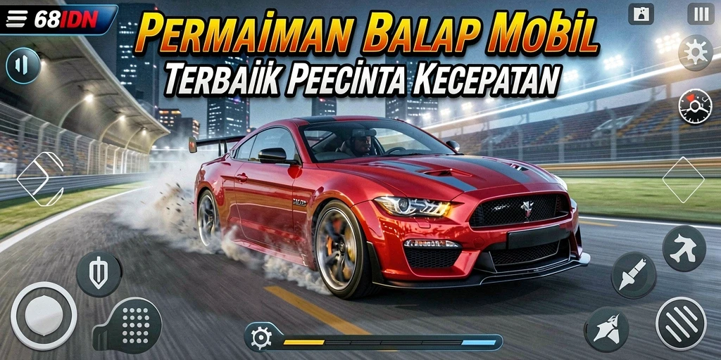 Tampilan gameplay 68IDN yang mengasyikkan dan penuh aksi balap.