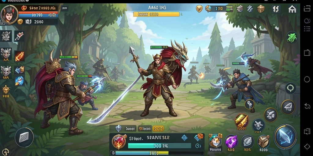 Tampilan dinamis dari gameplay SLG yang intens.