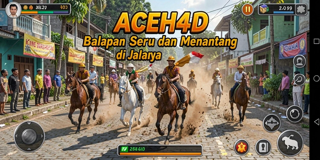 Screenshot utama ACEH4D menampilkan aksi balapan yang mendebarkan.