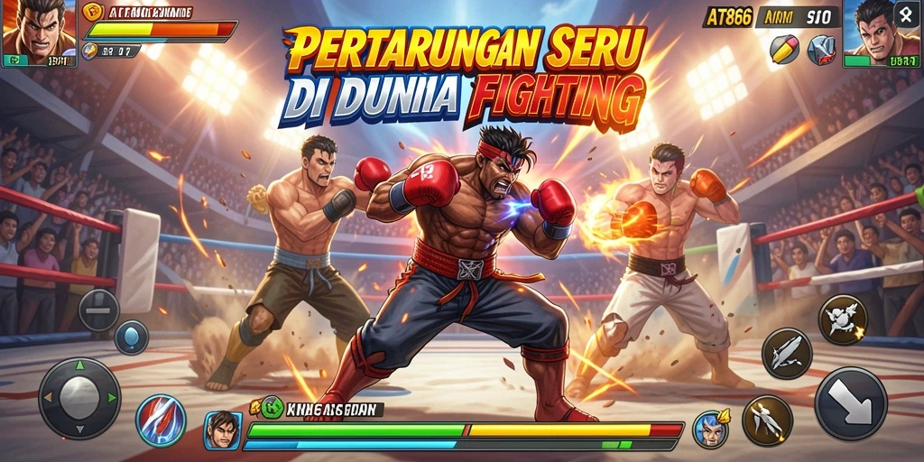 Tangkapan layar AT866 menampilkan aksi pertarungan intens antara karakter.