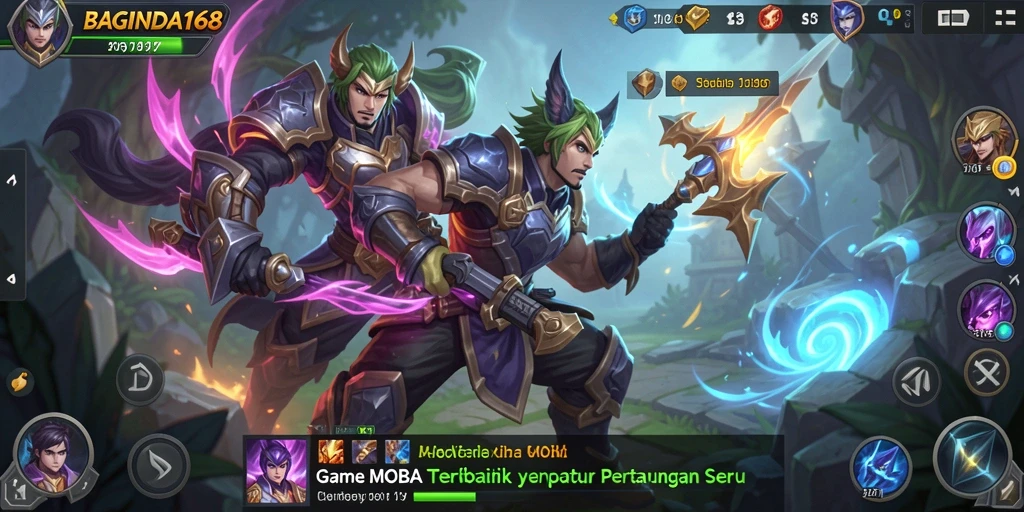 Tampilan gameplay seru dari BAGINDA168 dalam pertarungan MOBA.