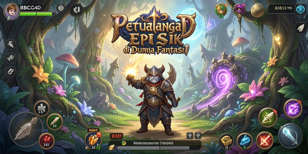 Tangkapan layar gameplay epik dari BBCA4D menunjukkan pertempuran seru dan eksplorasi dunia.