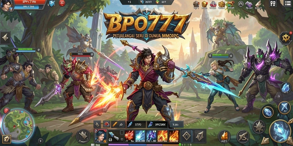 Tampilan gameplay BPO777 dengan aksi seru di dunia MMORPG.