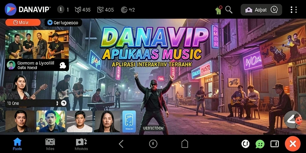 Tampilan gameplay interaktif dan fitur musik dari DANAVIP.