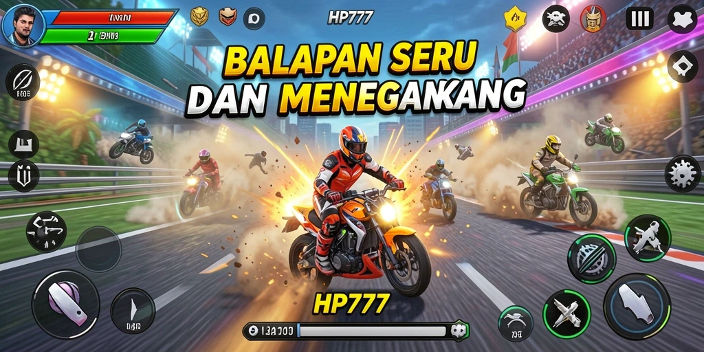 Gameplay Racing menegangkan di HP777 dengan balapan seru.