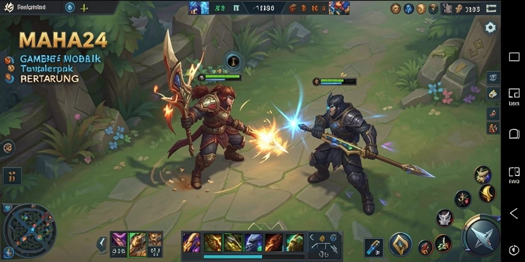 Gambaran menarik dari gameplay MOBA di MAHA24.