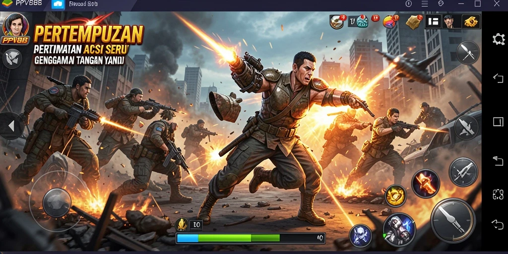 Tangkapan layar PPV88 menunjukkan aksi pertempuran intens dan mendebarkan.