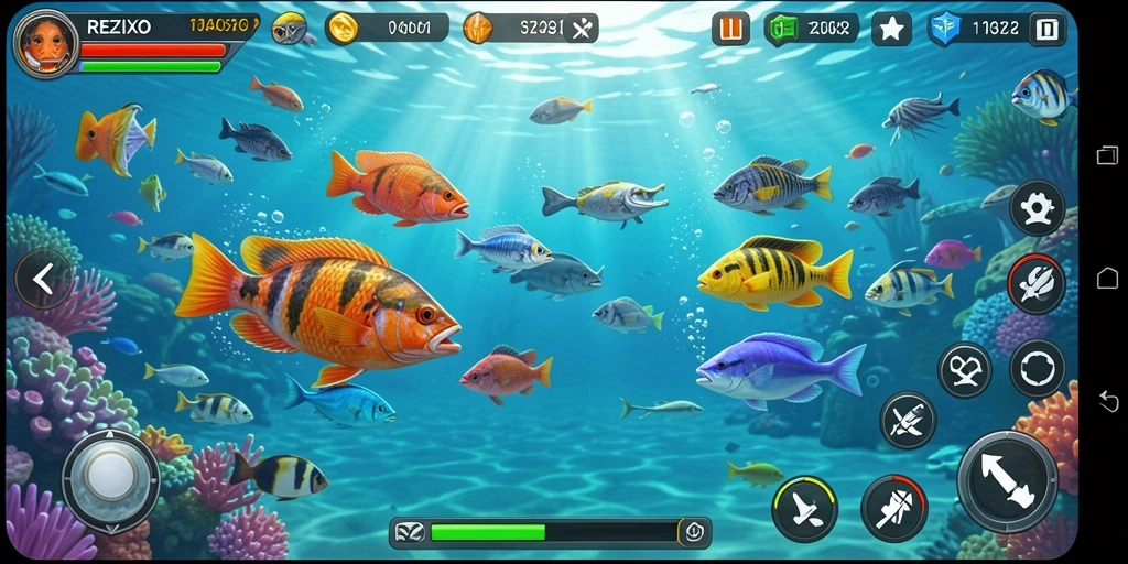 Tangkapan layar gameplay seru Tembak Ikan di REZIXO.