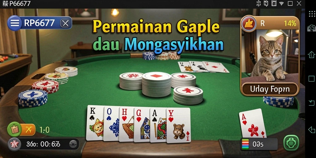 Screenshot menampilkan gameplay Gaple yang seru dan kompetitif.
