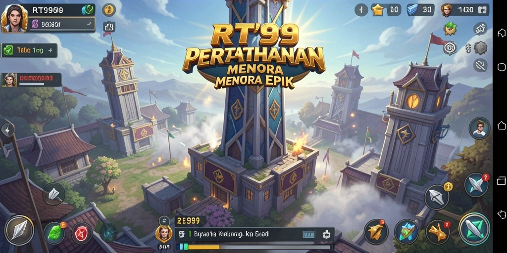 Tampilan gameplay RT99 dengan strategi Tower Defense yang seru.