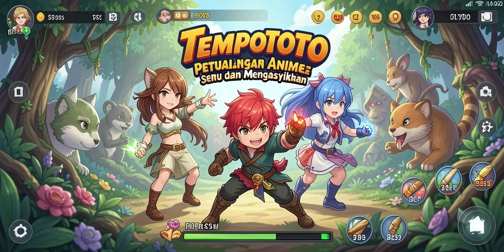 Tangkapan layar TEMPOTOTO menunjukkan aksi seru dan karakter yang hidup.