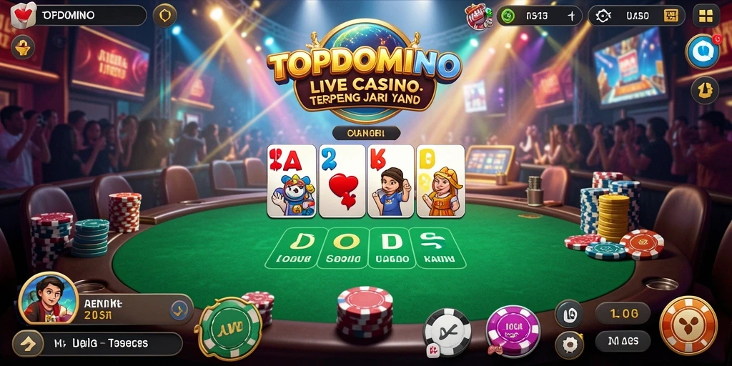 Tampilan gameplay Live Casino yang seru dan interaktif dari TOPDOMINO.