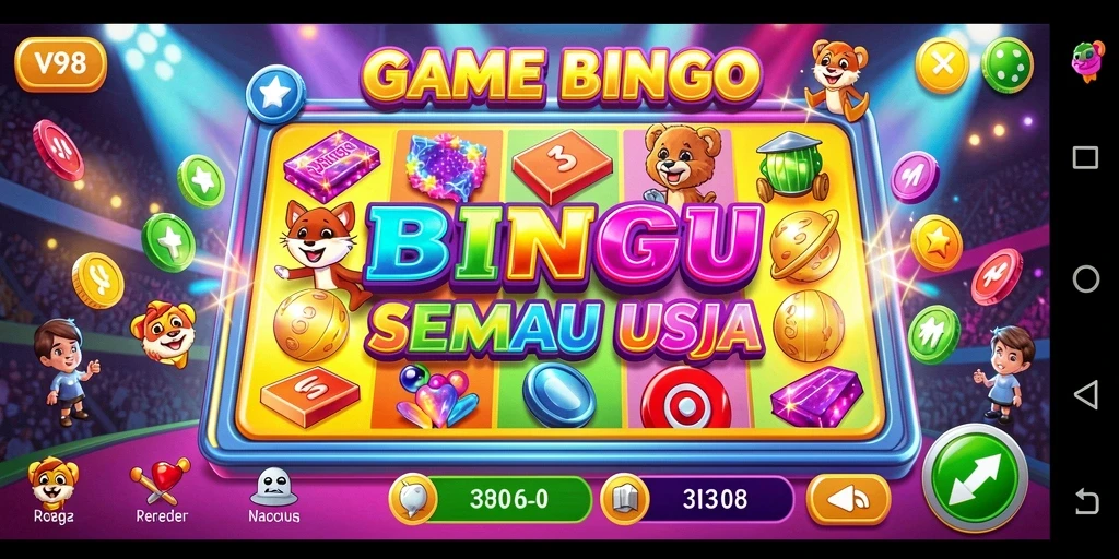 Screenshot utama V98 menampilkan gameplay Bingo yang seru dan interaktif.